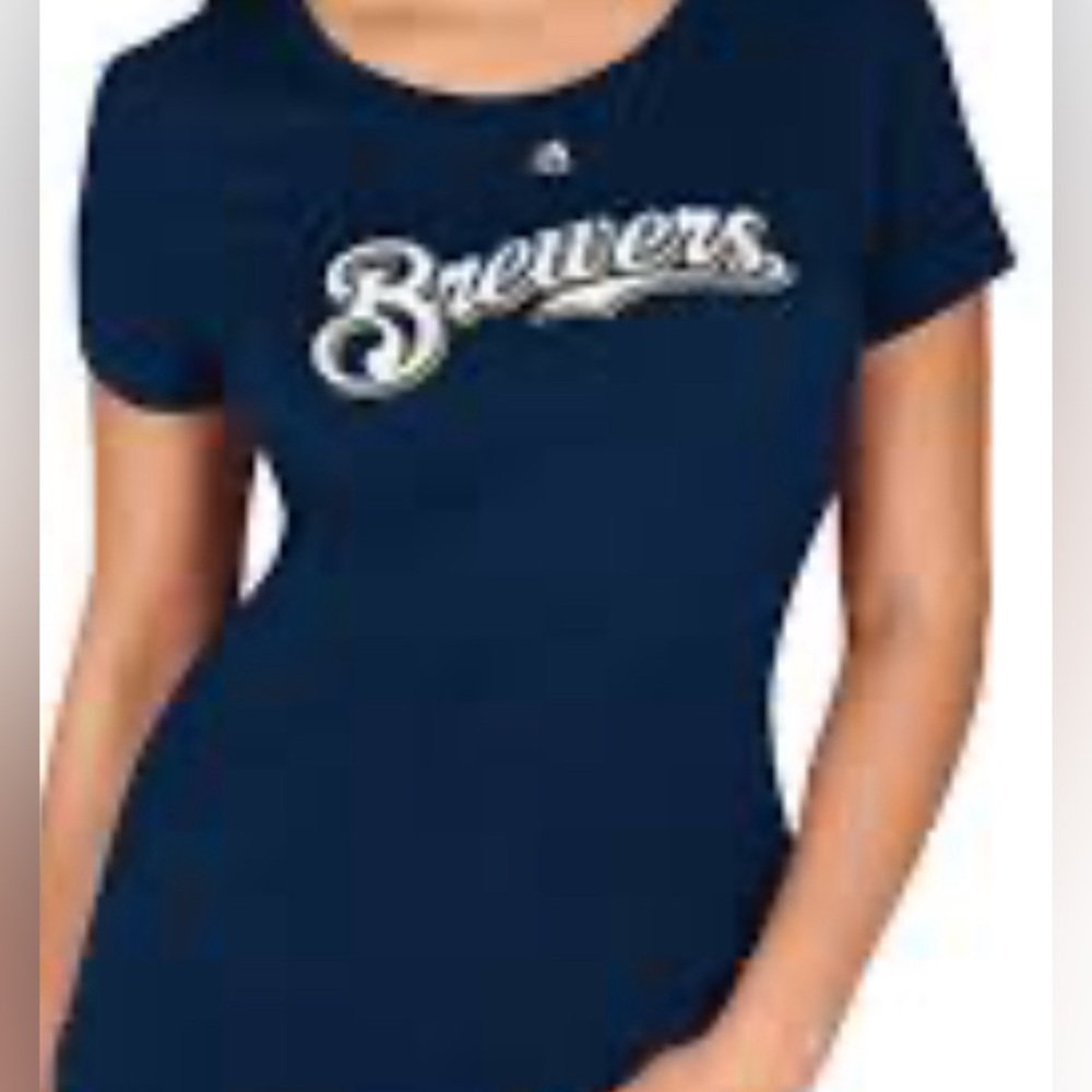 Milwaukee Brewers Short sleeve Tee player #8 BRAUN Size Large / L Crew Neck - Picture 7 of 7